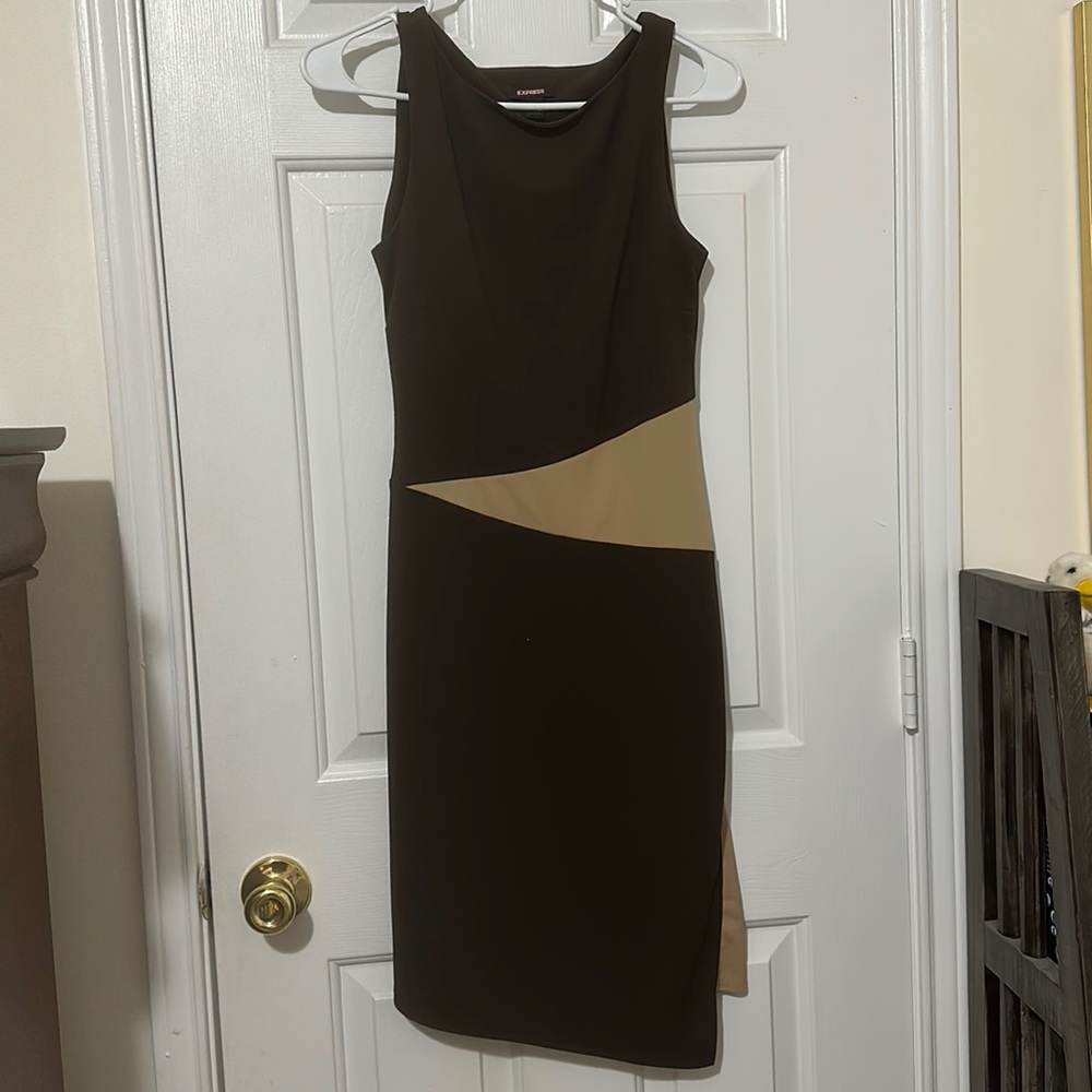 Brown and tan size 4 Express dress